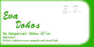 eva dohos business card